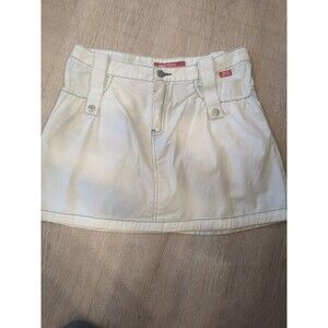 Y2K Vintage Ladies Miss Sixty White Mini Skirt Blue Stitching Sz Small